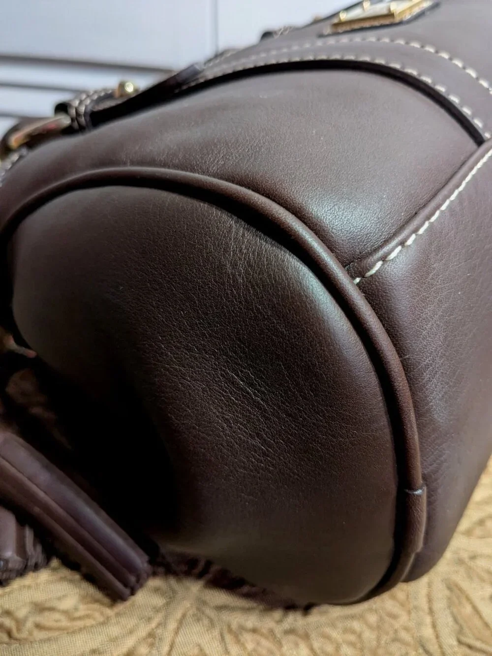 Dooney & Bourke Leather Satchel Dark Brown